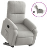 Sillón eléctrico reclinable elevable tela microfibra gris claro 2
