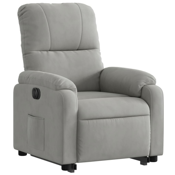Sillón eléctrico reclinable elevable tela microfibra gris claro M 3