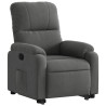 Sillón reclinable elevable tela de microfibra gris oscuro 3