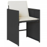 Set de comedor de jardín 9 pzas y cojines ratán sintético negro 5