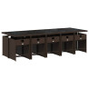 Set comedor de jardín 11 pzas y cojines ratán sintético marrón 3