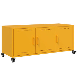 Mueble para TV acero laminado en frío amarillo 100.5x39x43.5 cm H