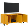 Mueble para TV acero laminado en frío amarillo 100.5x39x43.5 cm 4