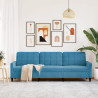 Sofá de 3 lugares 210 cm veludo azul 3
