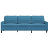 Sofá de 3 plazas terciopelo azul 210 cm 4