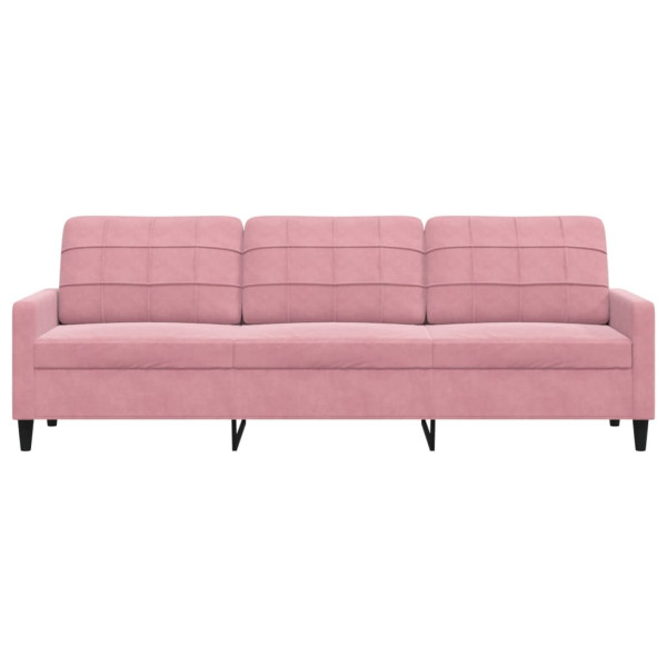 Sofá de 3 plazas terciopelo rosa 210 cm M 4