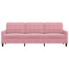 Sofá de 3 plazas terciopelo rosa 210 cm 4