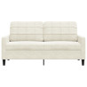 Sofá de 2 lugares veludo 140 cm cor creme 4