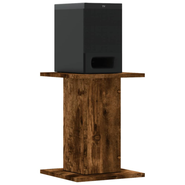 Soportes altavoces 2 uds madera roble ahumado 30x30x40 cm M 3