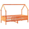 Cama infantil formato casa 90x190 cm pinho maciço castanho-mel 3