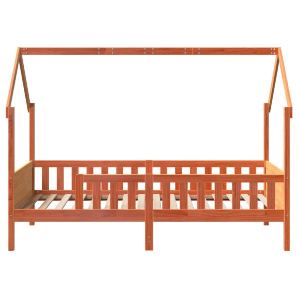 Cama infantil formato casa 90x190 cm pinho maciço castanho-mel M 4