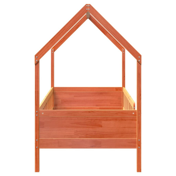 Cama infantil formato casa 90x190 cm pinho maciço castanho-mel M 5