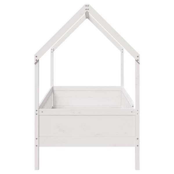 Cama infantil formato de casa 90x200 cm pinho maciço branco M 5