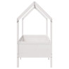 Cama infantil formato casa 70x140 cm pinho maciço branco 5