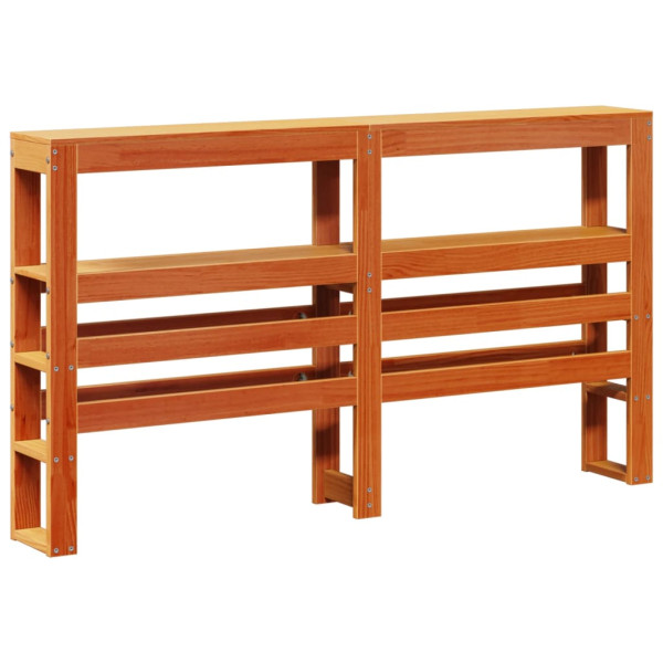 Cabeceira com prateleiras 120 cm pinho maciço castanho-mel M 2