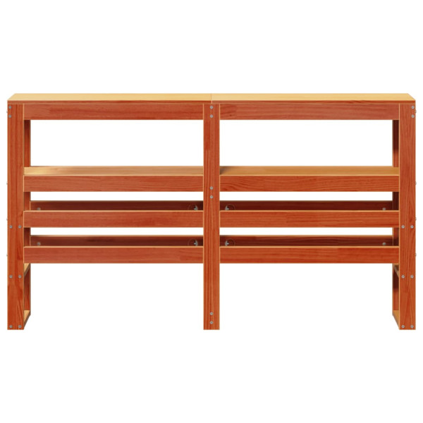 Cabeceira com prateleiras 120 cm pinho maciço castanho-mel M 3