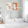 Cama infantil formato de casa 90x190 cm pinho maciço branco 3