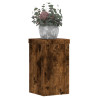 Soportes de plantas 2 uds madera roble ahumado 10x10x18 cm 3
