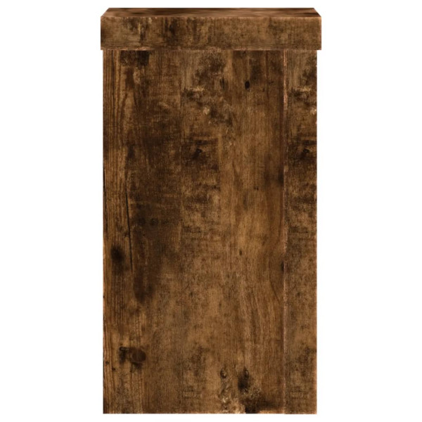 Soportes de plantas 2 uds madera roble ahumado 10x10x18 cm M 5