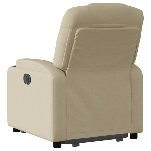 Sillón reclinable elevable de tela color crema M 5