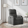 Sillón reclinable tela de microfibra gris oscuro 1