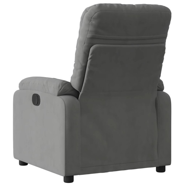 Sillón reclinable tela de microfibra gris oscuro M 3