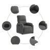 Sillón reclinable tela de microfibra gris oscuro 5