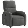 Sillón reclinable eléctrico tela de microfibra gris oscuro 3