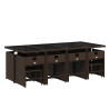 Set muebles de jardín 13 pzas y cojines ratán sintético marrón 3