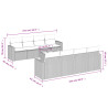 Set muebles jardín 9 pzas y cojines ratán sintético gris claro 3