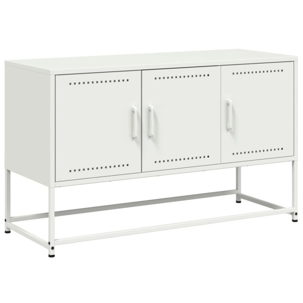 Mueble para TV de acero blanco 100.5x39x60.5 cm M 2