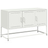 Mueble para TV de acero blanco 100.5x39x60.5 cm 2