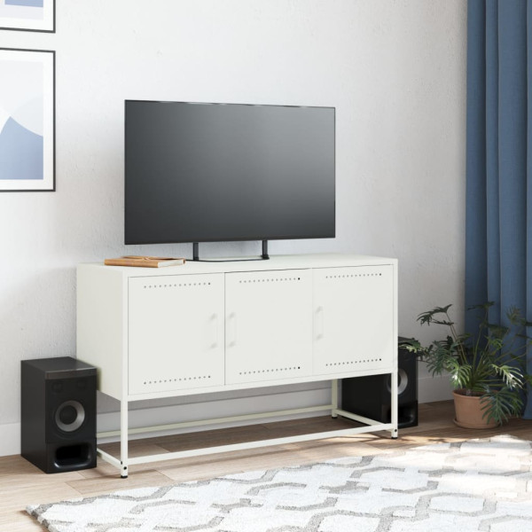 Mueble para TV de acero blanco 100.5x39x60.5 cm M 3
