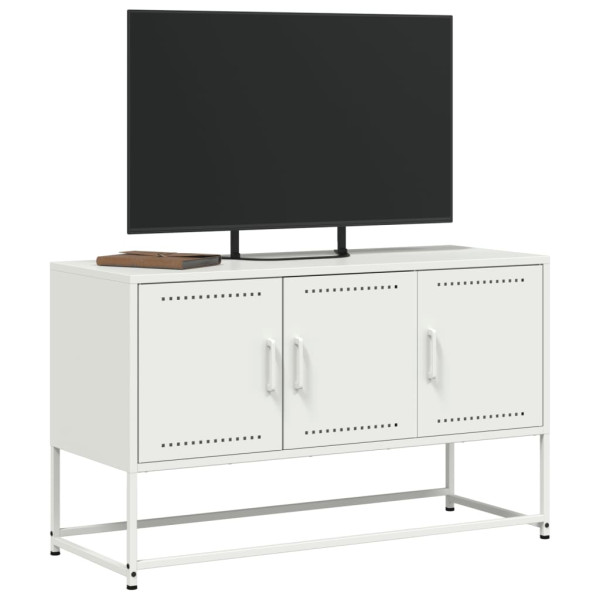 Mueble para TV de acero blanco 100.5x39x60.5 cm M 4