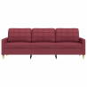 Sofá de 3 lugares tecido 210 cm vermelho tinto 4