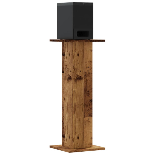 Soportes altavoces 2 uds madera roble envejecido 30x30x80 cm M 3
