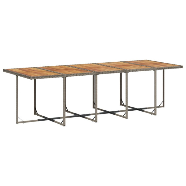 11 pcs conjunto jantar p/ jardim c/ almofadões vime PE cinzento M 3