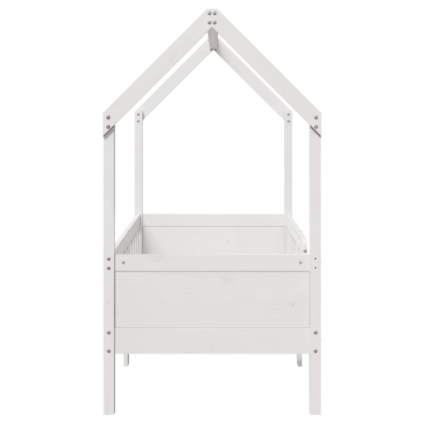 Cama infantil formato casa 80x160 cm pinho maciço branco M 5