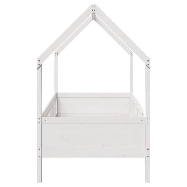 Cama infantil formato casa 80x200 cm pinho maciço branco M 5