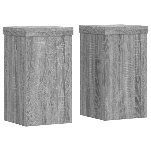 Soportes de plantas 2 uds madera gris Sonoma 10x10x18 cm M 2