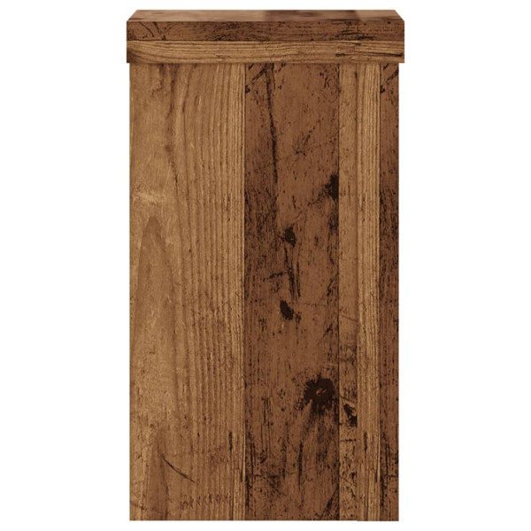 Soportes de plantas 2 uds madera roble envejecido 10x10x18 cm M 5