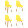 Cadeiras de jantar 4 pcs plástico amarelo 1