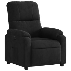 Sillón reclinable tela de microfibra negro H