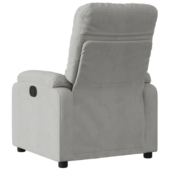 Sillón reclinable tela de microfibra gris claro M 3