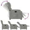 Sillón reclinable tela de microfibra gris claro 4