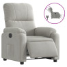 Sillón reclinable eléctrico tela de microfibra gris claro 2