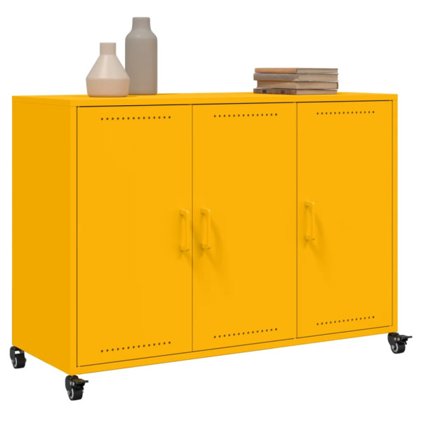 Aparador acero laminado en frío amarillo mostaza 100.5x39x72 cm M 4