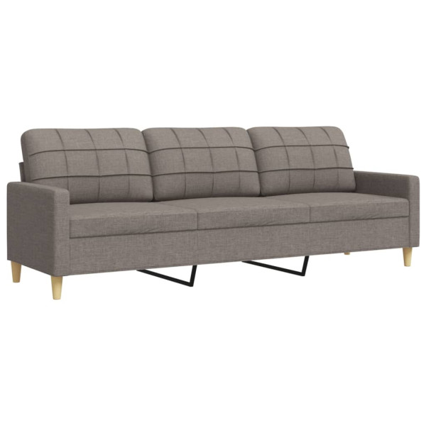 Sofá de 3 plazas de tela gris taupe 210 cm M 2