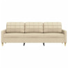 Sofá de 3 lugares tecido 210 cm cor creme 4