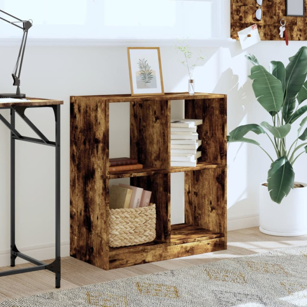 Estantería de madera de ingeniería roble ahumado 68.5x32x75 cm M 3